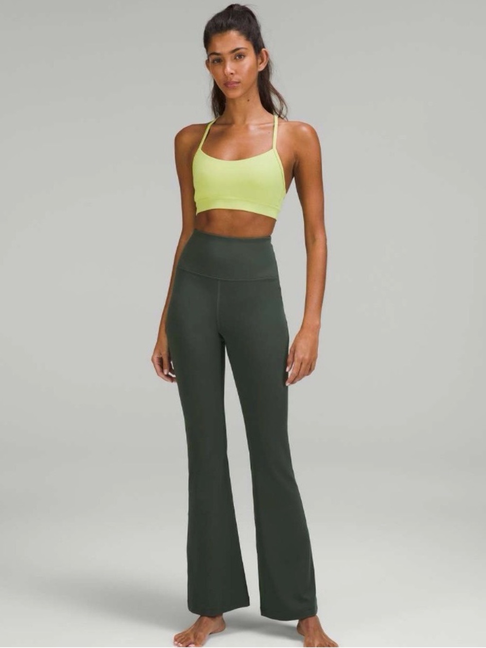 Lululemon groove flare super high rise pants size 12 spruce green